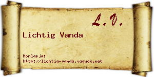Lichtig Vanda névjegykártya